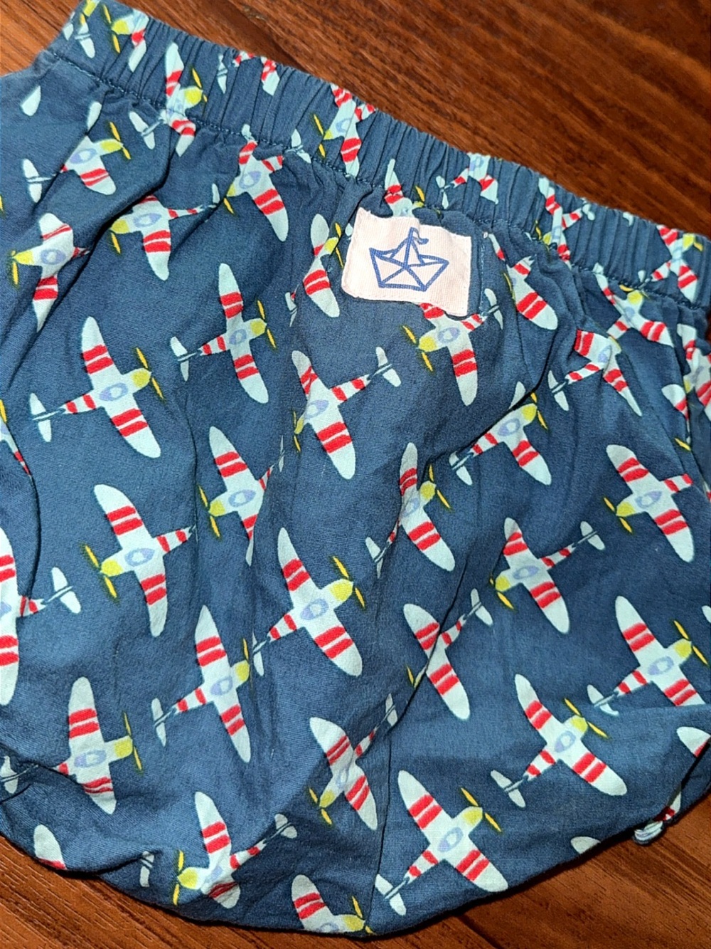 NWOT Little Paper Boat Boys Airplane Shorts Bloomers Diaper Cover Size 24 Months - Picture 4 of 9